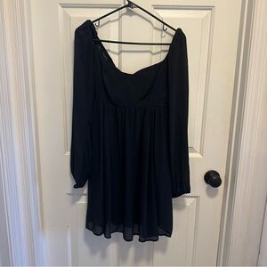 Abercrombie & Fitch Long Sleeve Babydoll Mini Dress with Sweetheart Necklace ST